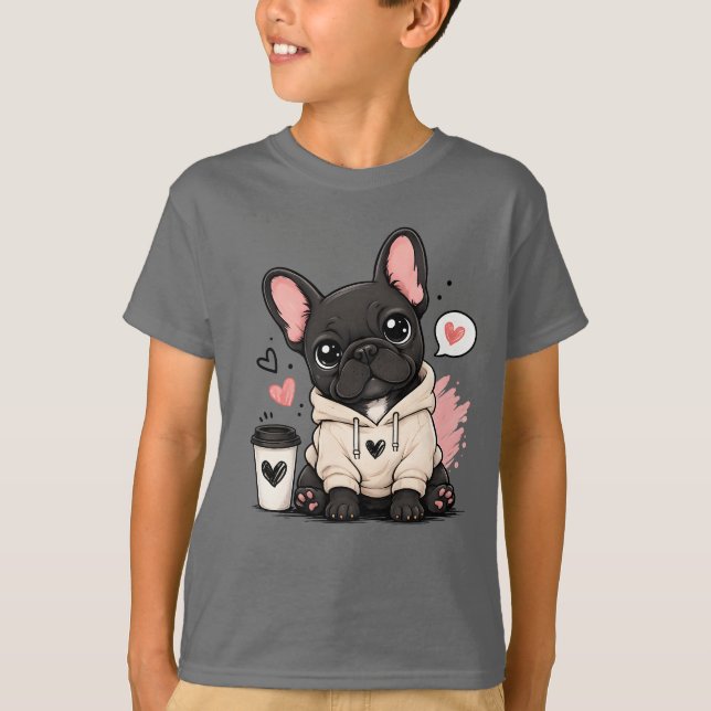 T-shirt Conception pour amateur de café, Cadeau de chiot m (Devant)