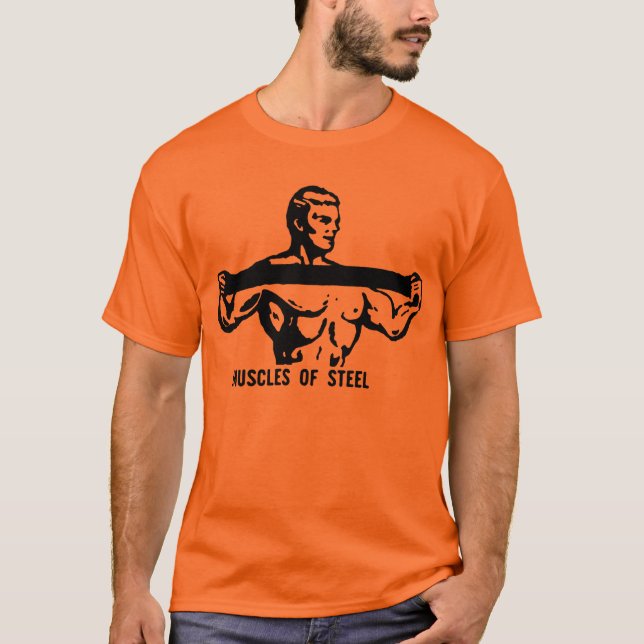 T-shirt Conception publicitaire Retro Bodybuilder (Devant)