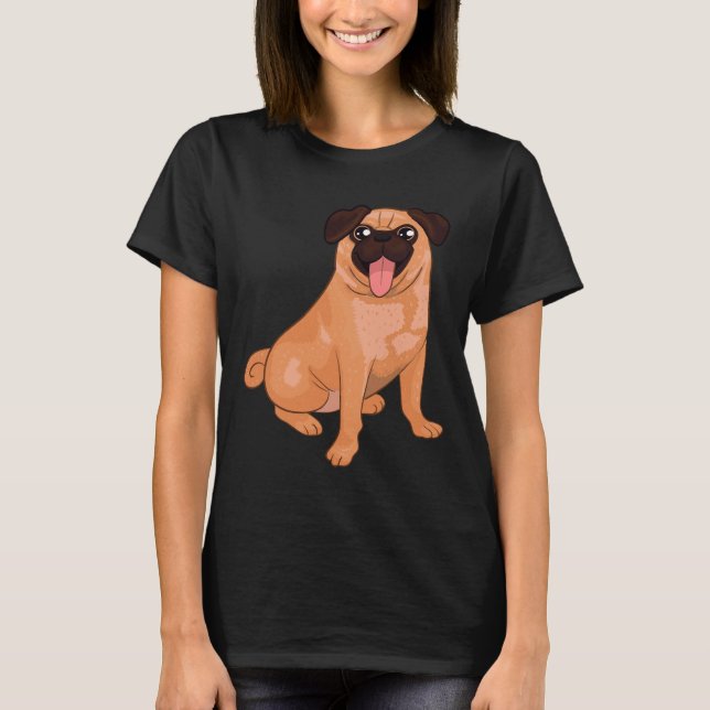 T-shirt Conception Pug Abricot 335 (Devant)