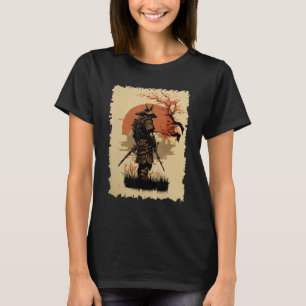 T-shirt Conception Rétro de Combattant Samouraï Japonais