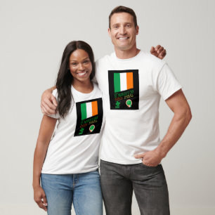T-shirt Conception Rétro de la Saint-Patrick avec Drapeau 