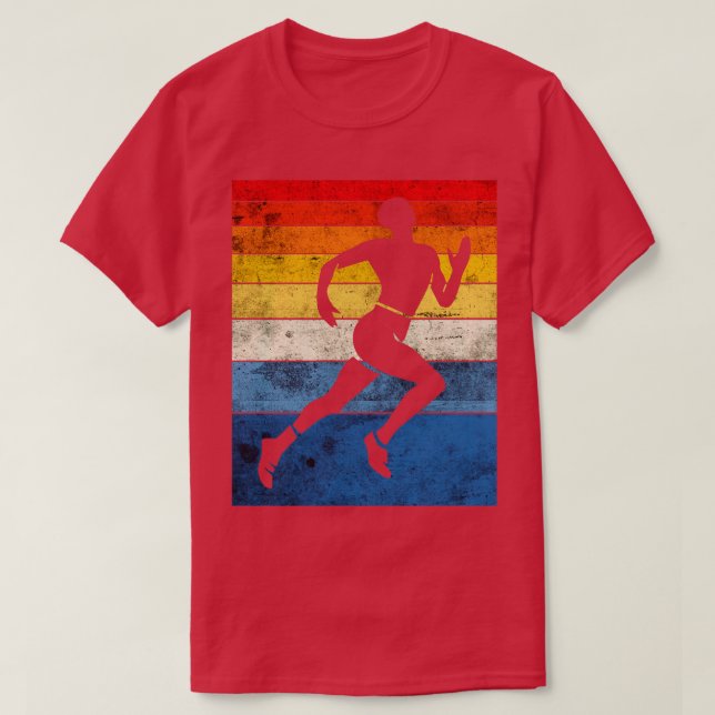 T-shirt Conception rétro de l'impression pour un sprinter (Design devant)