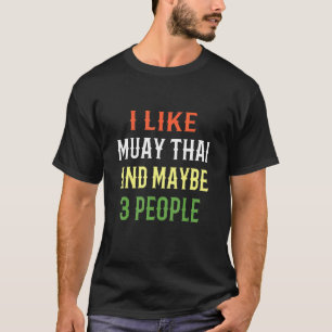 T-shirt Conception Rétro de Muay Thai J'aime Muay Thai Et