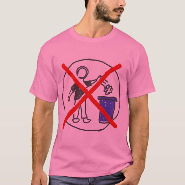 T-shirt Conception Rétro de Terre Propre Sans Déchets (Devant)