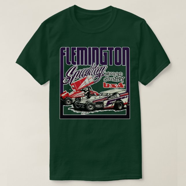 T-shirt Conception rétro du circuit automobile Flemington (Design devant)