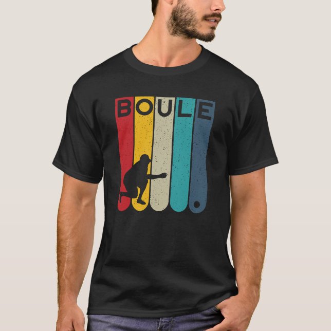 T-shirt Conception rétro du joueur de boule - boules de pé (Devant)