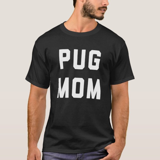 T-shirt Conception Rétro Maman Pug (Devant)