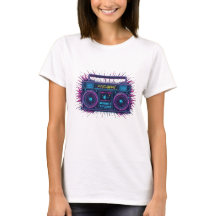 Conception rétroonde de la boombox néon