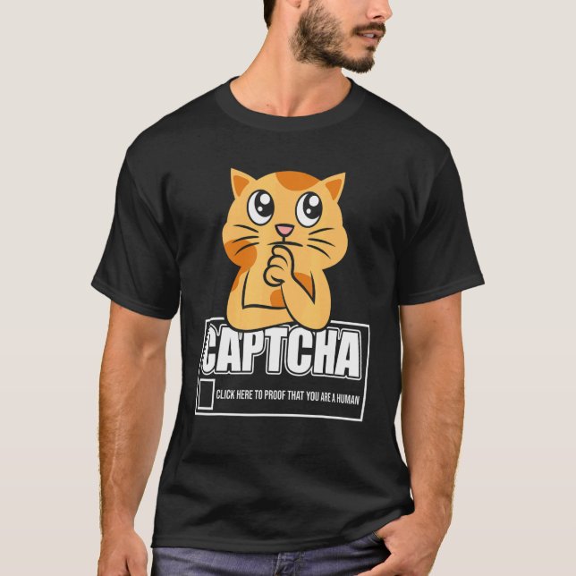 T-shirt Conception robotique Captcha Cat (Devant)