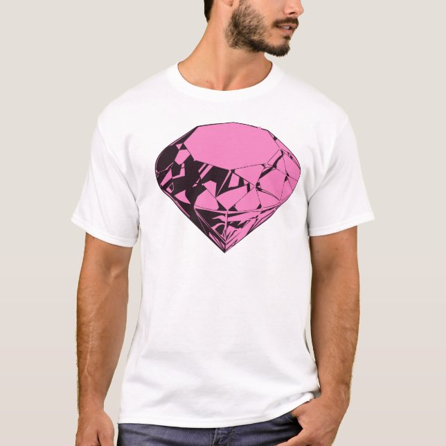 T-shirt Conception rose de Silkscreen de diamant (Devant)