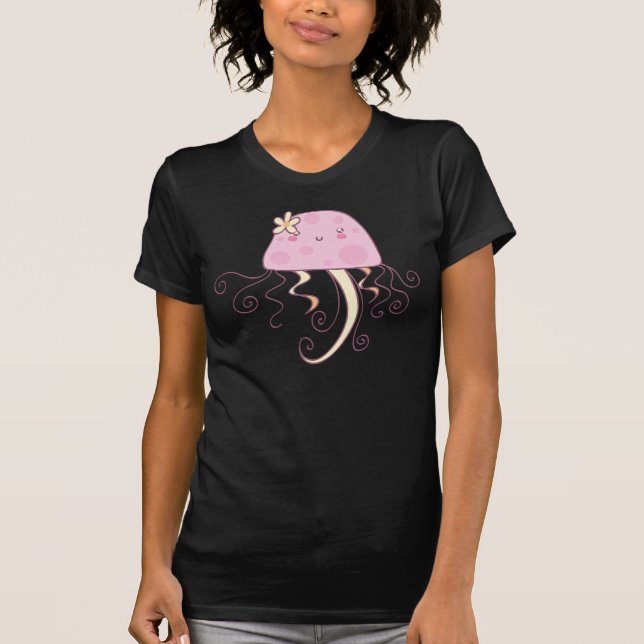 T-shirt Conception rose mignonne de méduses de bande (Devant)