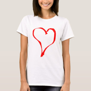 T-shirt Conception rouge et blanche de coeur d'amour
