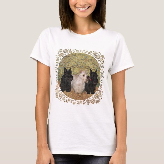 T-shirt Conception saisonnière d'automne de Terrier Écossa (Devant)