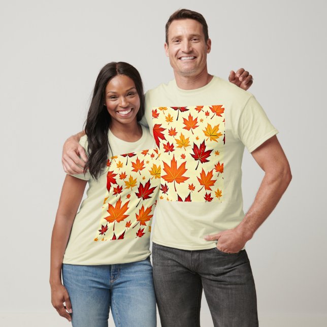 T-shirt Conception sans couture de feuillage d'automne (Unisexe)
