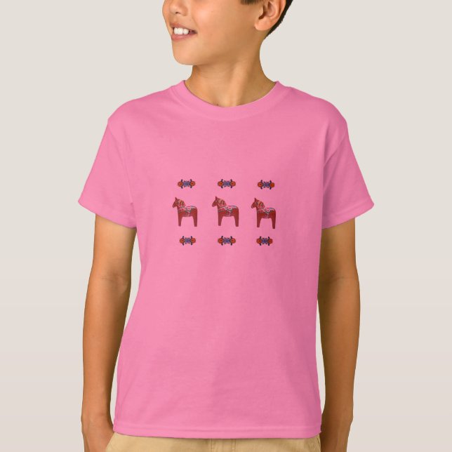 T-shirt Conception scandinave de cheval de Dala de Suédois (Devant)
