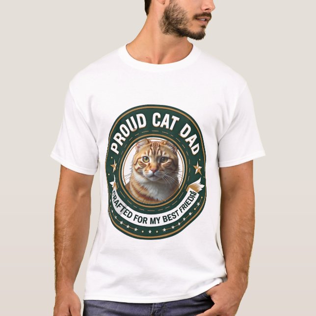 T-shirt Conception Simple Mignonne Papa Chat Personnalisé  (Devant)