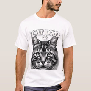 T-shirt Conception Simple Mignonne Papa Chat Personnalisé 