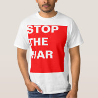 Conception simple "rectangle rouge STOP THE WAR"