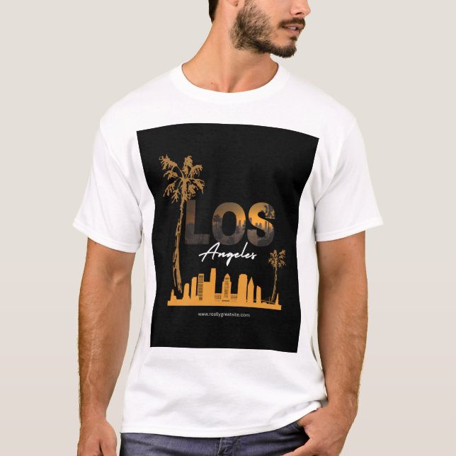 T-shirt Conception Skyline Sunset de Los Angeles (Devant)