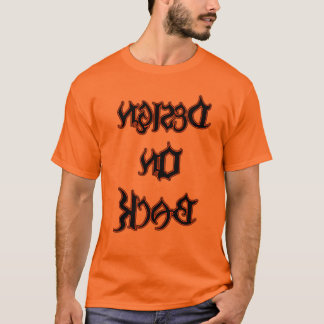 T-shirt Conception sur le dos orange et noir