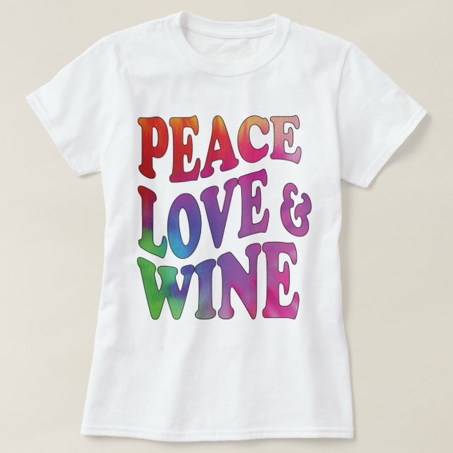 T-shirt Conception teinte nouée de vin de l'amour 7 de (Design devant)