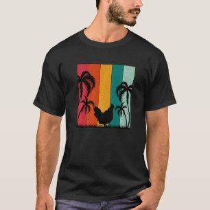 T-shirt Conception Thème Rétro Été Amoureux de Poulet Vaca