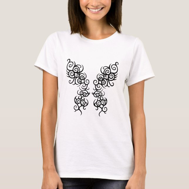 T-shirt Conception tribale abstraite de papillon avec la (Devant)