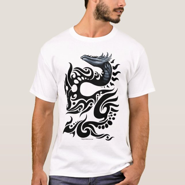T-shirt Conception tribale de dragon (Devant)