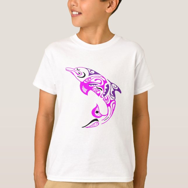 T-shirt Conception tribale pourpre et rose noire de (Devant)