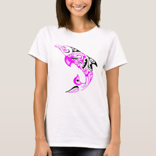T-shirt Conception tribale rose et noire de tatouage de