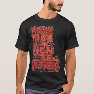 T-shirt Conception typographique de mot héroïque de pompie