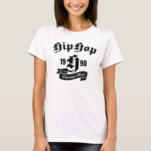 T-shirt Conception typographique de musique Hip Hop Oldsch (Devant)