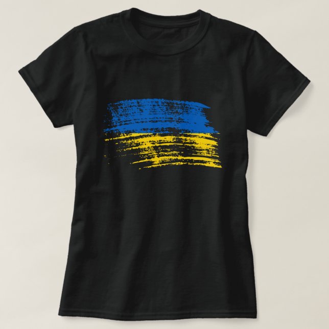 T-shirt Conception ukrainienne fraîche de drapeau (Design devant)
