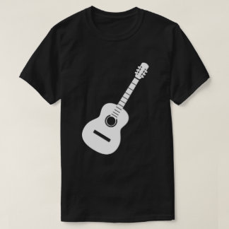 T-shirt Conception Unique   Guitare Silhouette Blanche sur