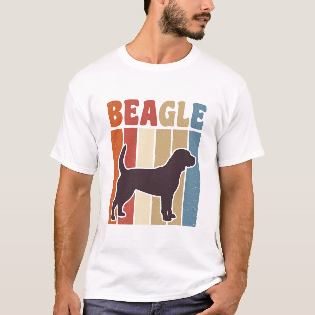 T-shirt Conception vectorielle à rayures rétro de chien Be (Devant)