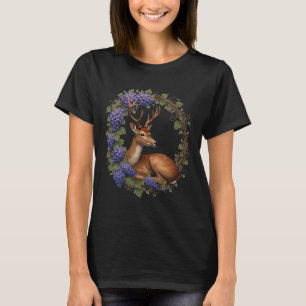 T-shirt Conception vectorielle de cerf et de vigne de l'Ét