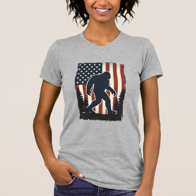 T-shirt Conception vectorielle de forêt de drapeau américa (Devant)