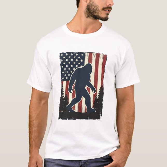 T-shirt Conception vectorielle de forêt de drapeau américa (Devant)