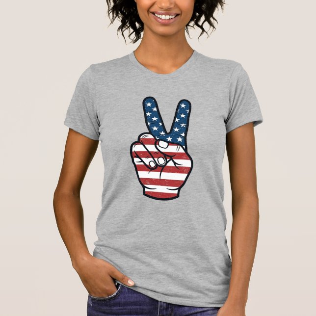 T-shirt Conception vectorielle de main de signe de paix pa (Devant)