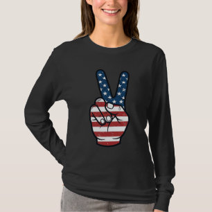 T-shirt Conception vectorielle de main de signe de paix pa
