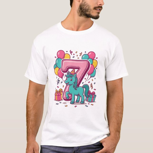 T-shirt Conception vectorielle de poney mignon pour la fêt (Devant)