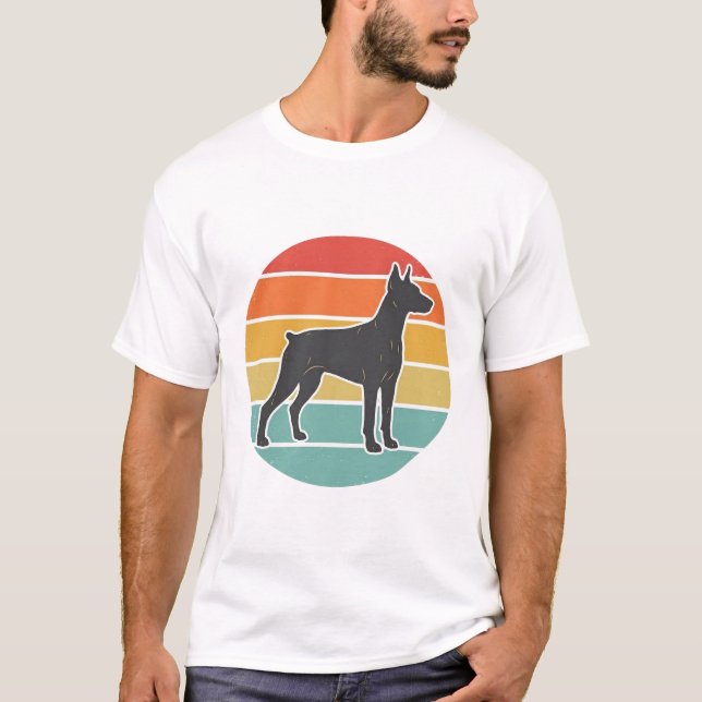 T-shirt Conception vectorielle de silhouette de chien au c (Devant)