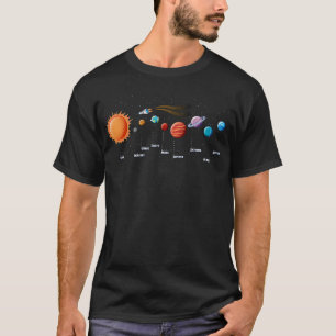 T-shirt conception vectorielle du système solaire