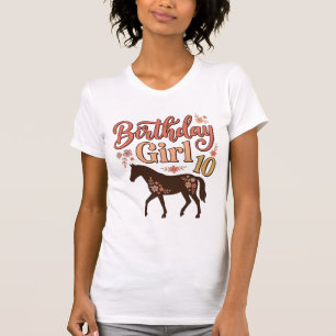 T-shirt Conception vectorielle florale de cheval 10 pour f