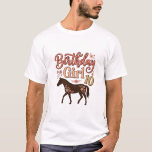 T-shirt Conception vectorielle florale de cheval 10 pour f