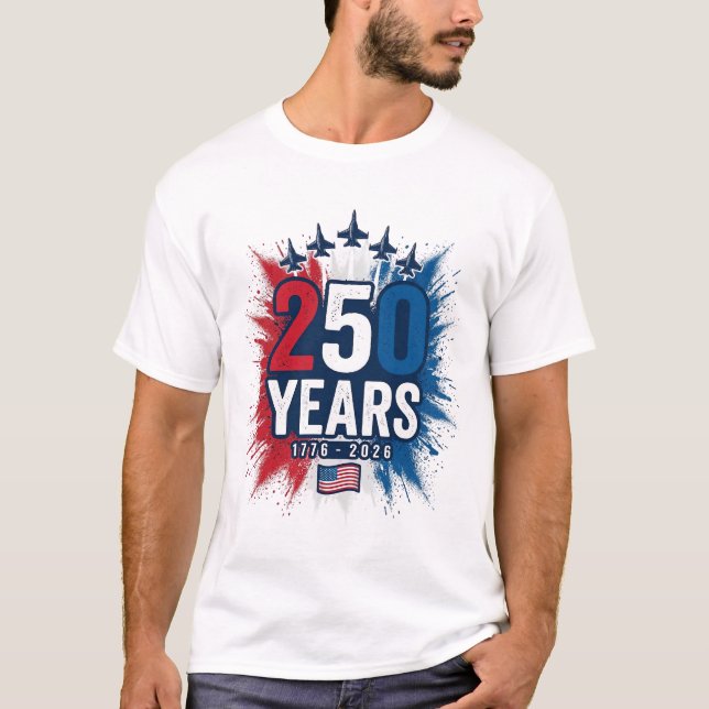 T-shirt Conception vectorielle pour le 250e anniversaire d (Devant)