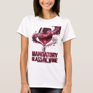 T-shirt Conception Verre de Vin Obligatoire Rose Dynamique