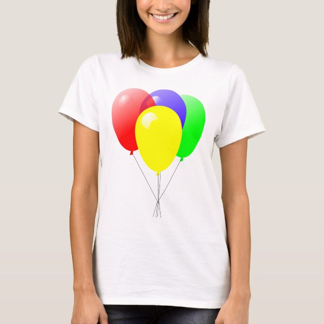 T-shirt Conception vert-bleu et jaune rouge de ballons (Devant)