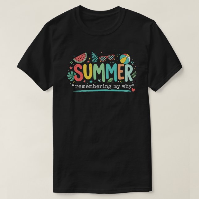 T-shirt Conception "Vibes d'été "Se souvenir de mon pourqu (Design devant)