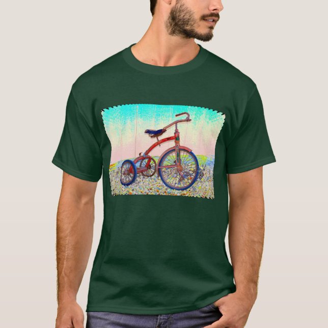T-shirt Conception vintage de tricycle rouge (Devant)
